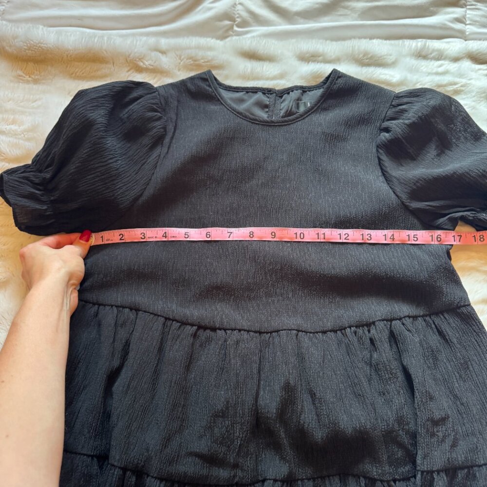 Lulu's Black Puff Sleeve Tiered Mini Dress - Picture 9 of 11